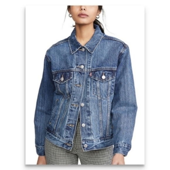 Levi's Ex-Boyfriend Trucker Jacket Denim Jean Coat 90s 80s Y2K - Picture 3 of 10